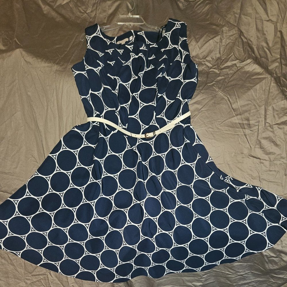 Navy and White Dress